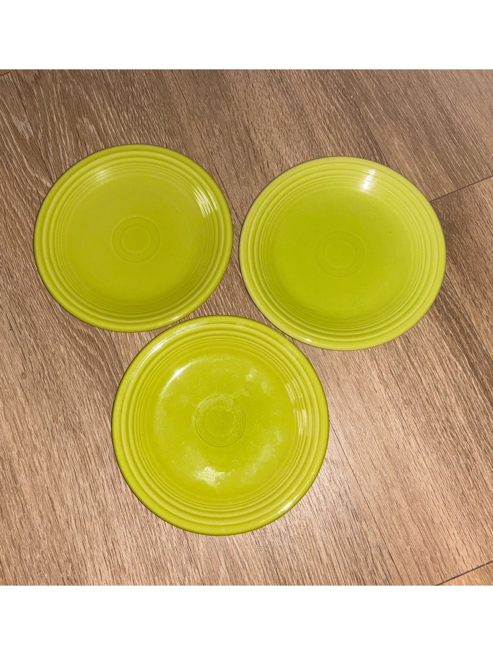 Fiesta Lemongrass Green 7.25” Salad Plates Set of 3 2012
